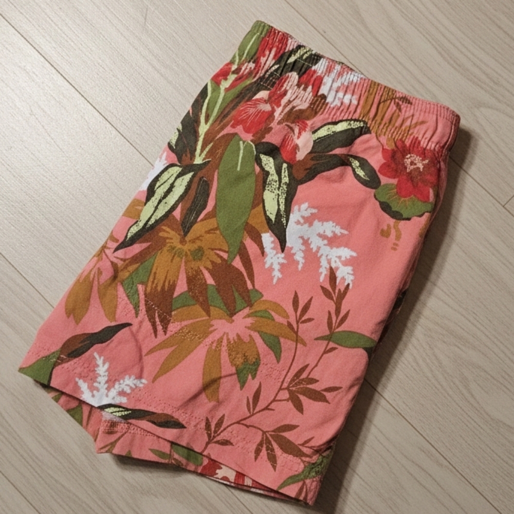 Columbia Pink Floral Tropical Swim Shorts Drawstring Board Shorts 16